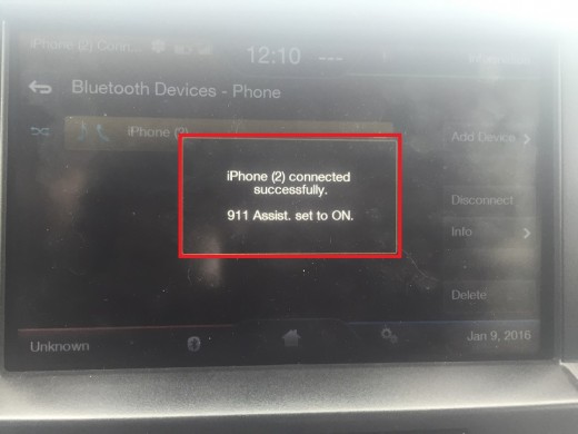 A message will appear on the screen after your phone and the Ford vehicle are successfully paired.