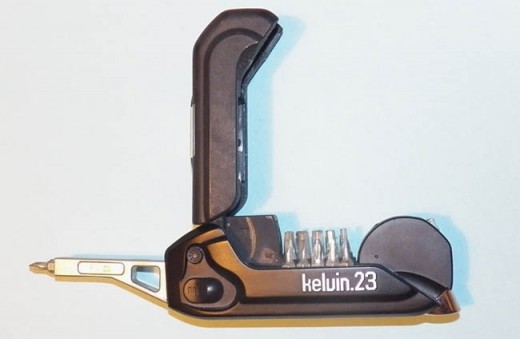A side view of an open Kelvin.23 multi-tool