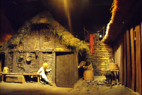 Dwellings reconstructed in the Jorvik Viking Centre on Coppergate - to the rear of the Castle Museum 