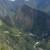 Machu Picchu from The Gateway to the Sun. You can see the Hiram Bingham Highway that leads up the cliff side to the ruins.