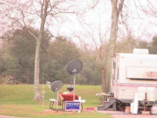 We have seen NO political signs except this and the occasional Confederate flag.  There's a theme in there somewhere. 