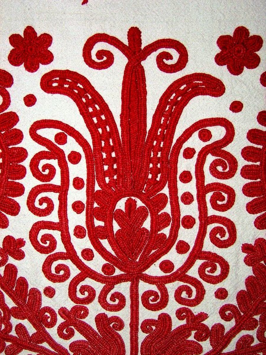 Color can mean several things in the embroideries: symbolic of emotions, indicative of a certain region, even the age of the wearer.