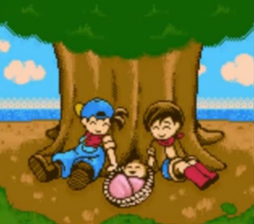 Happy couple with baby.