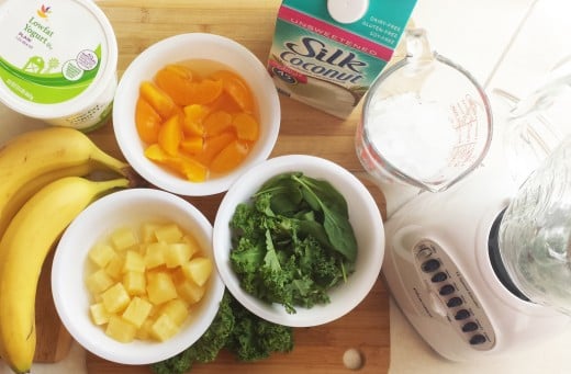 Ingredients needed for the green smoothie