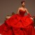 This lovely red rose ball gown is another option for a Valentine's Day wedding.