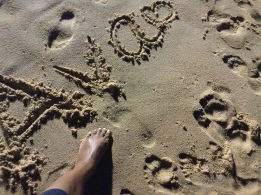 My name in the sand. Immortalised for all of ten minutes before the tide came in