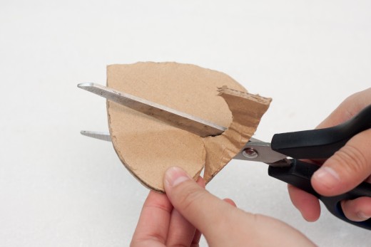Cut a heart shape out of your corrugated cardboard