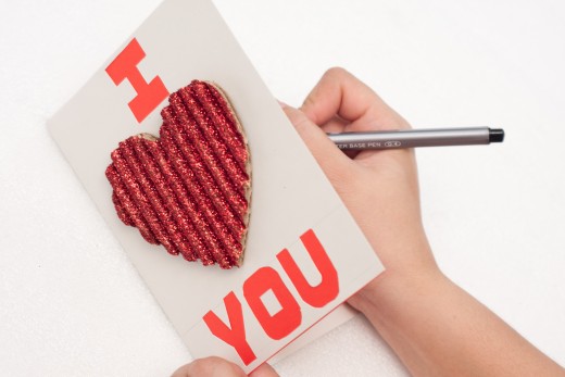 Write a special Valentine's Day message inside your beautiful homemade card