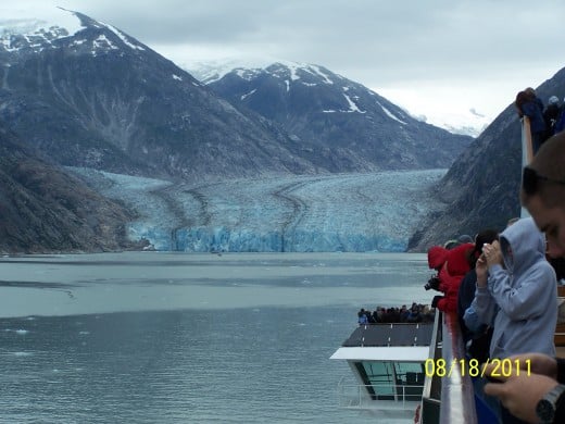 APPROACHING TRACY ARM GLACIER, THIS IS ABOUT AS CLOSE AS WE COULD GET