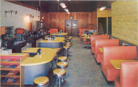 Mickey's Cafe, 1950's... was in the building across from the Pokegema Hotel.  Corner of building.