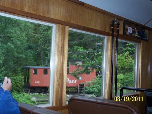 INSIDE THE TRAIN ON THE WAY BACK TO SKAGWAY.