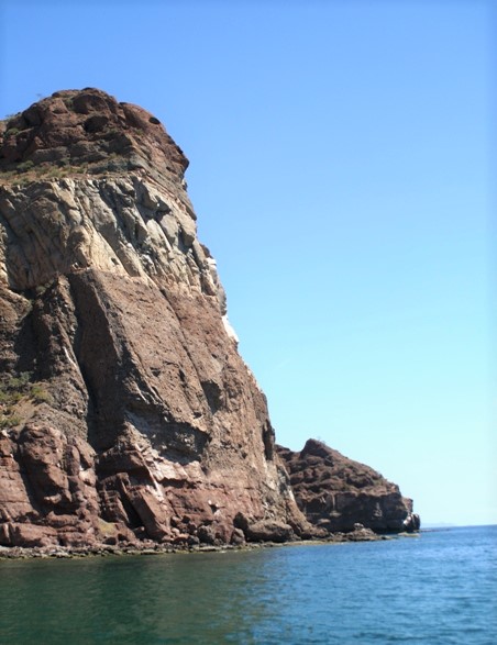 Punta Berrendo . . . there's a narrow cave in the rock face you can enter from the water
