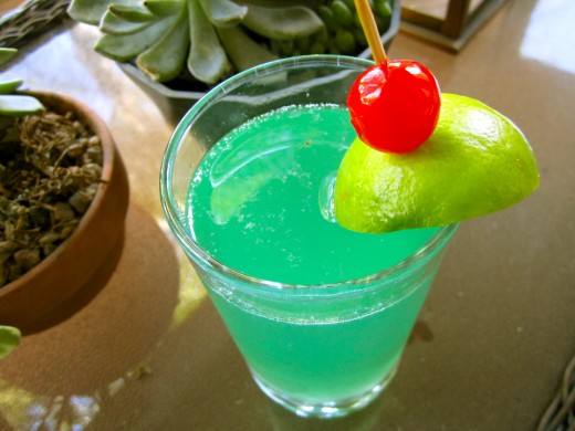 Disneyland's Mint Julep served with a lime and a cherry.