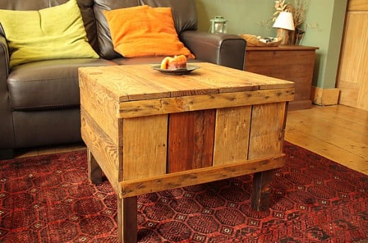 	 Coffee table made with vintage large crate 
