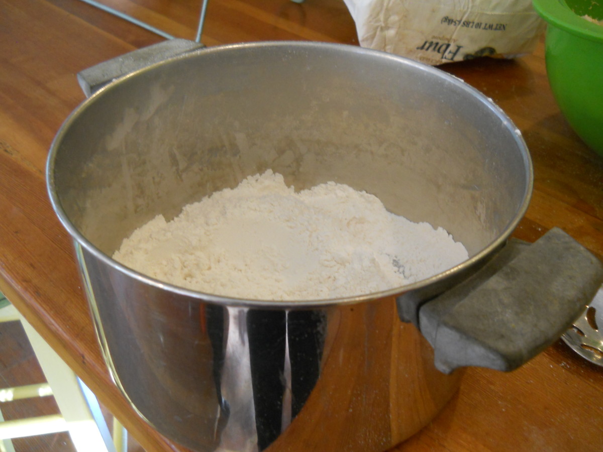 In a separate bow, add the dry ingredients: flour, soda, and salt. Mix together but don't sift.