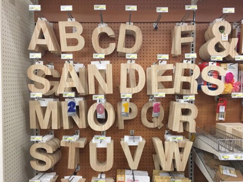 This display of letters in a Target store inspired Alexa to spell out SANDERS. 