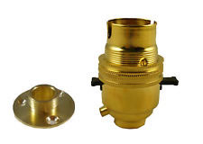 Brass lamp holder with switch and plate 