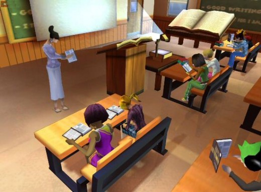 Inside a school building