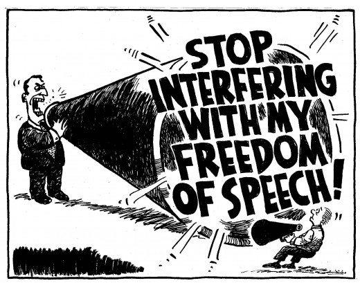Stop Interfering Free Speech Cartoon