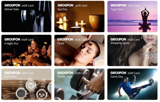 Gift card options at Groupon
