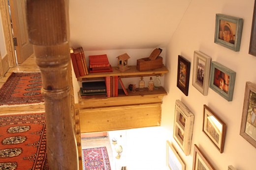 Shelves under stairs