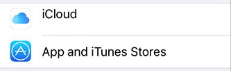 iCloud settings
