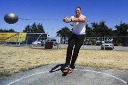 Hammer throwing is a good example where eccentric forces are used to move an object from A to B.