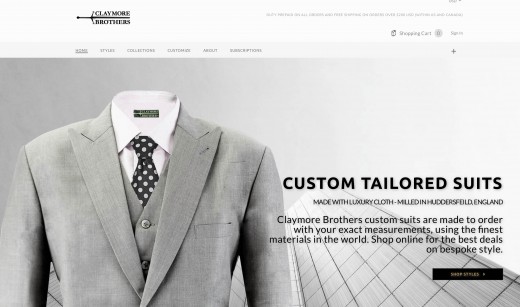 Claymore Brothers offer the highest quality suits available online. Some items are a touch more expensive than other sites, as the cloth used to make the suits is very high quality.