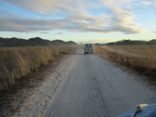 Riding through the fields of volcanic ash.