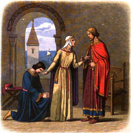 Richard I pardons his brother Prince John at the behest of their mother, Eleanor of Aquitaine, by James William Edmund Doyle