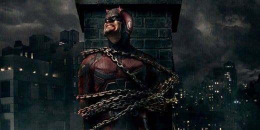 Daredevil (Played by Charlie Cox) chained up