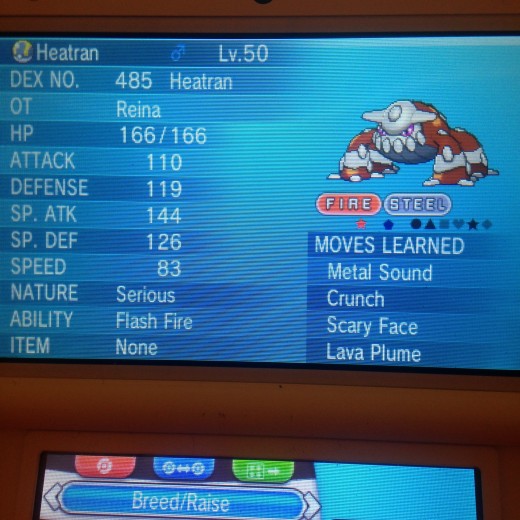 I caught my Shiny Heatran in Pokémon Platinum.