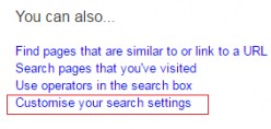Google Chrome Search Settings
