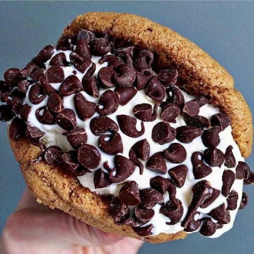 Chocolate Chip Ice Cream Cookie Sandwich