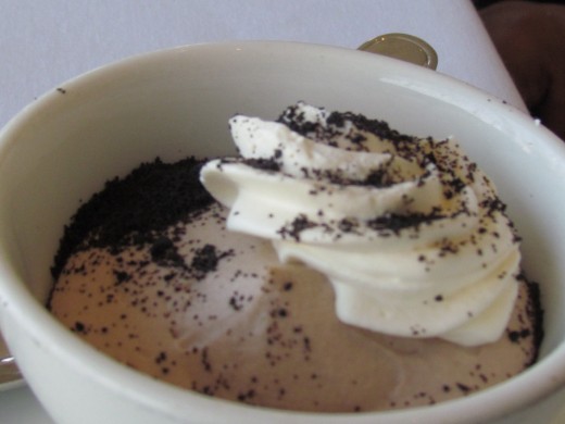 Chocolate Mouse was served with the dinner special.