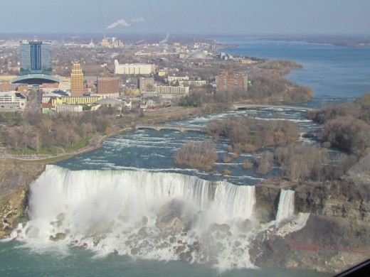 A view from the restaurant of the United States side of the Falls. 