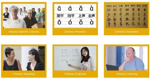 You'll find courses specific for your industry, phonetics, characters, grammar, speaking, reading, and listening. 