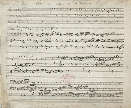 This is an image of the oldest surviving copy of Johann Pachelbel's "Canon and Gigue in D major".