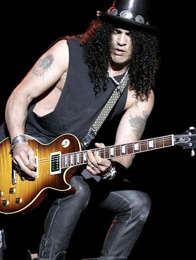 Slash playing a Les Paul