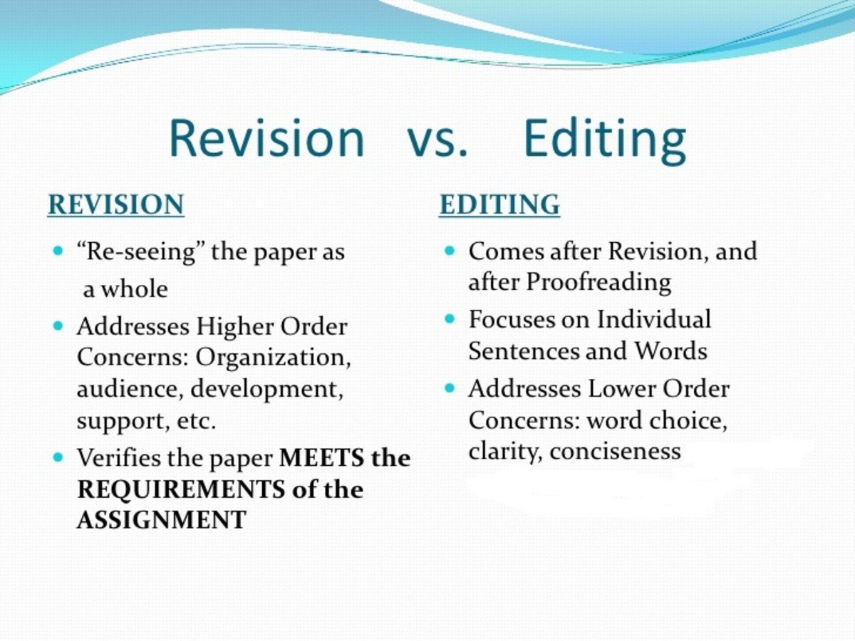 Revision and Editing differences
