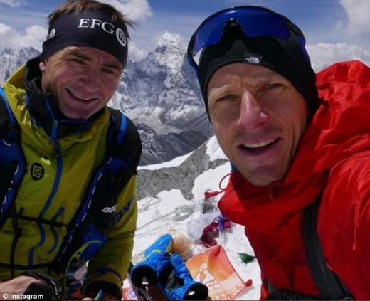 The two climbers who found the frozen bodies in their suits of ice.