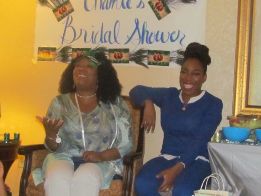 Chante, demonstrates excitement as a variety of gifts were opened during the shower.