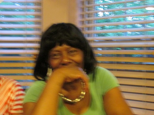 Aunt Tina, the wife of my brother Edward Coleman, who entertained his brother-in-law Randolph, while the women of the family attended the bridal shower. 