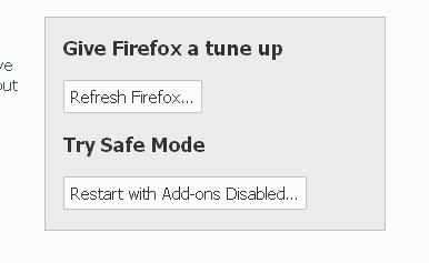 Firefox Reset Option