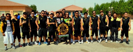 A group of Triskelions ready to test their ability in basketball