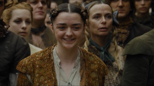 Arya laughing at Joffrey's death when no one else is