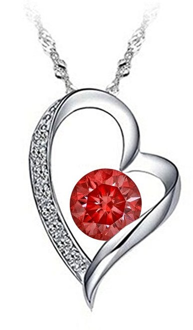 This heart-shaped pendant with a red stone is a great Valentine's Day gift especially for those who love necklaces, hearts & the color red. Best of all, it's not expensive at all. Of course, if you have the money, you can also decide to spend more.