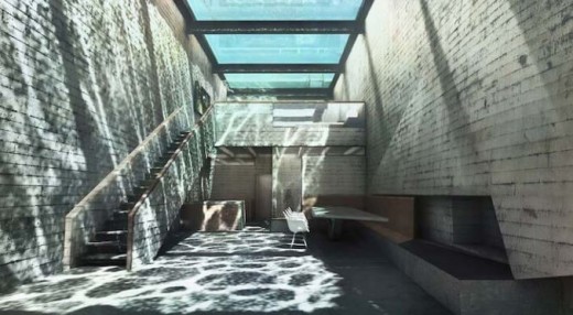 The pool above