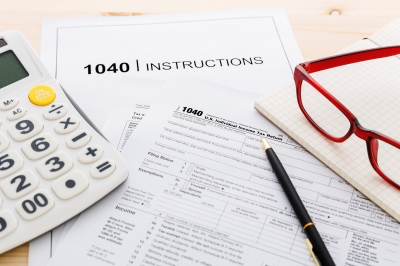 Income Tax Income Return Form And Instructions Stock Photo