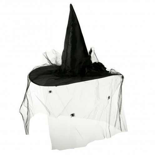 This Velvet Satin Witch Hat with a Black Spider Veil is perfect if you're wearing a traditional witch costume